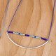 Collier tube en argent et perle Miyuki bleu roi