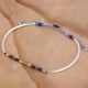 Bracelet tube perle Miyuki bleu ciel, jaune et gris