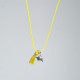 Collier étoile et mini pompon jaune